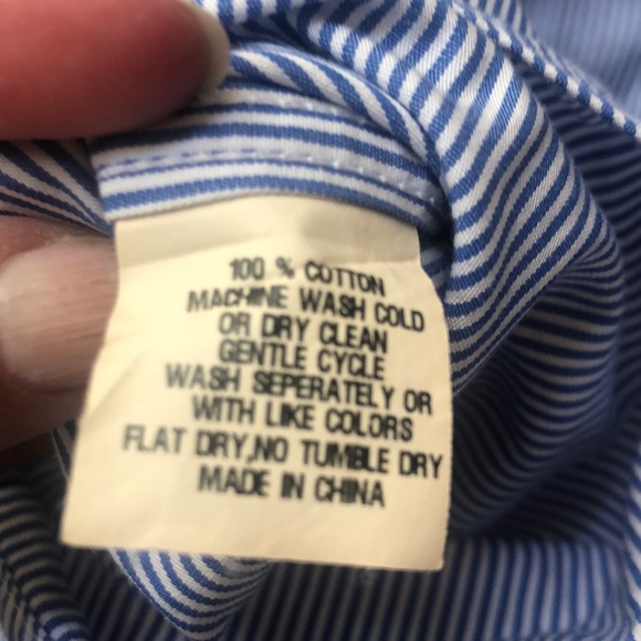 Blue & White stripe button down shirt - Picture 3 of 6